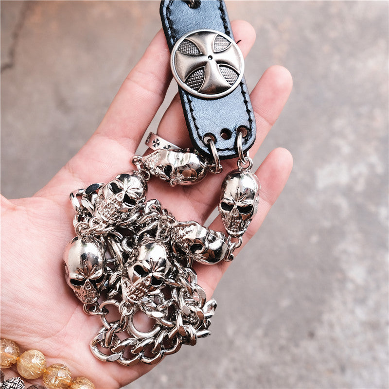 Gothic Motorcycle Skull Belt Chain