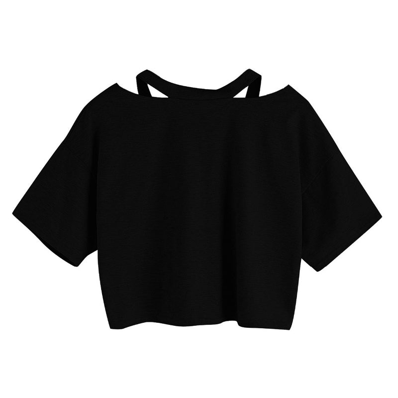 Gothic Streetwear Crop Top With Dragon