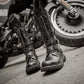 Punk Leather Motorcycle Boots with Belt
