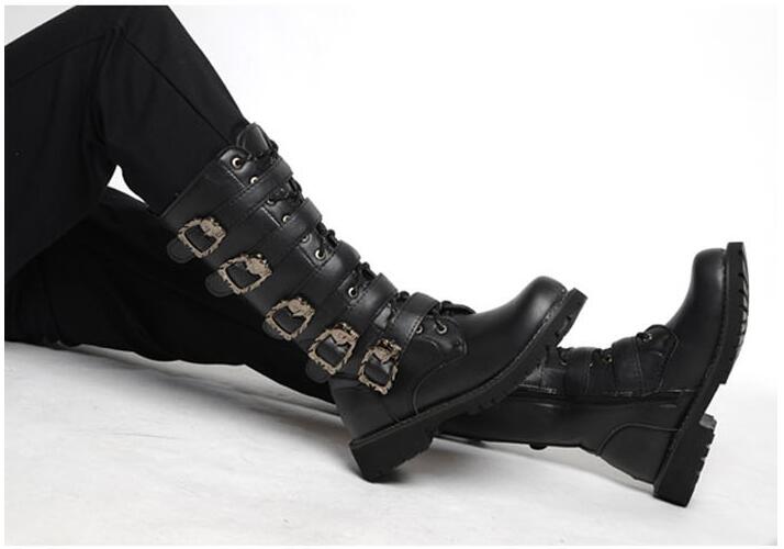 Gothic Military Combat Leather Boots