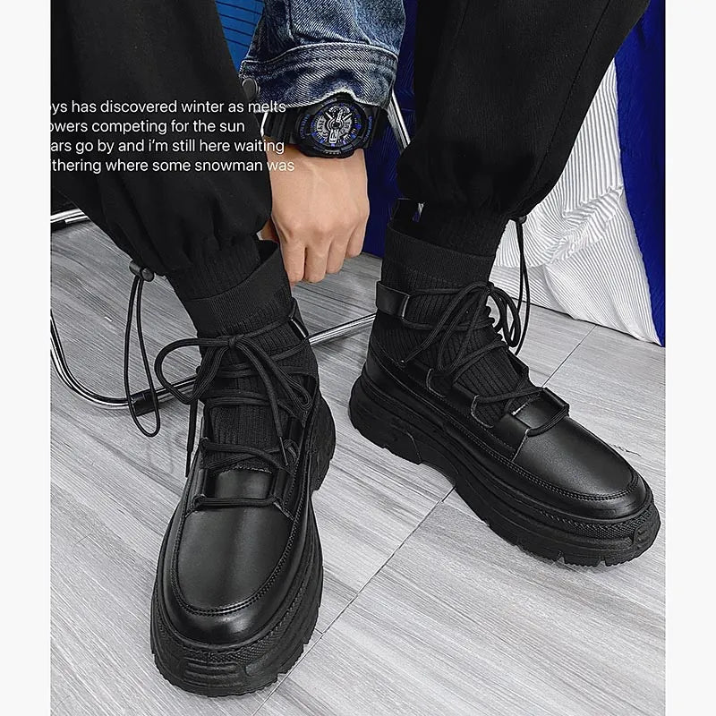 Gothic  Autumn Winter Socks Boots for Men