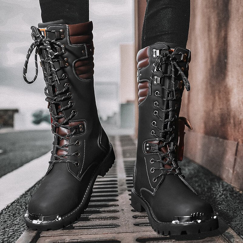 Gothic High-Top Leather Boots