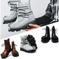 Men's Skull Gothic Punk Leather Motorcycle Boots for winter