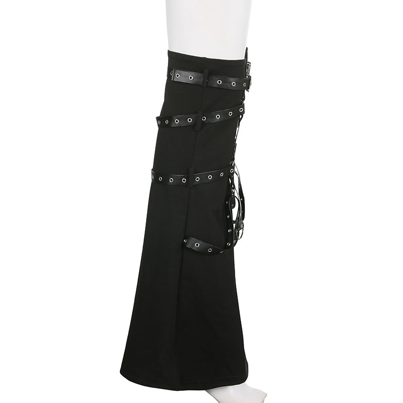 Gothic Eyelet Strap Trouser