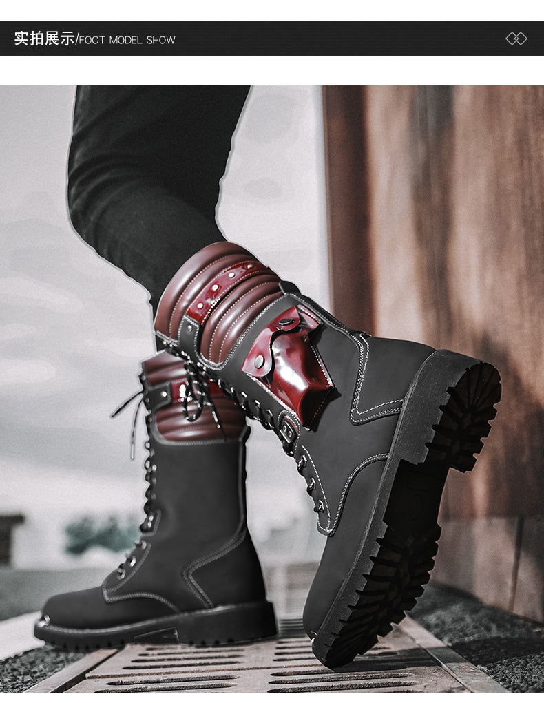 Gothic High-Top Leather Boots