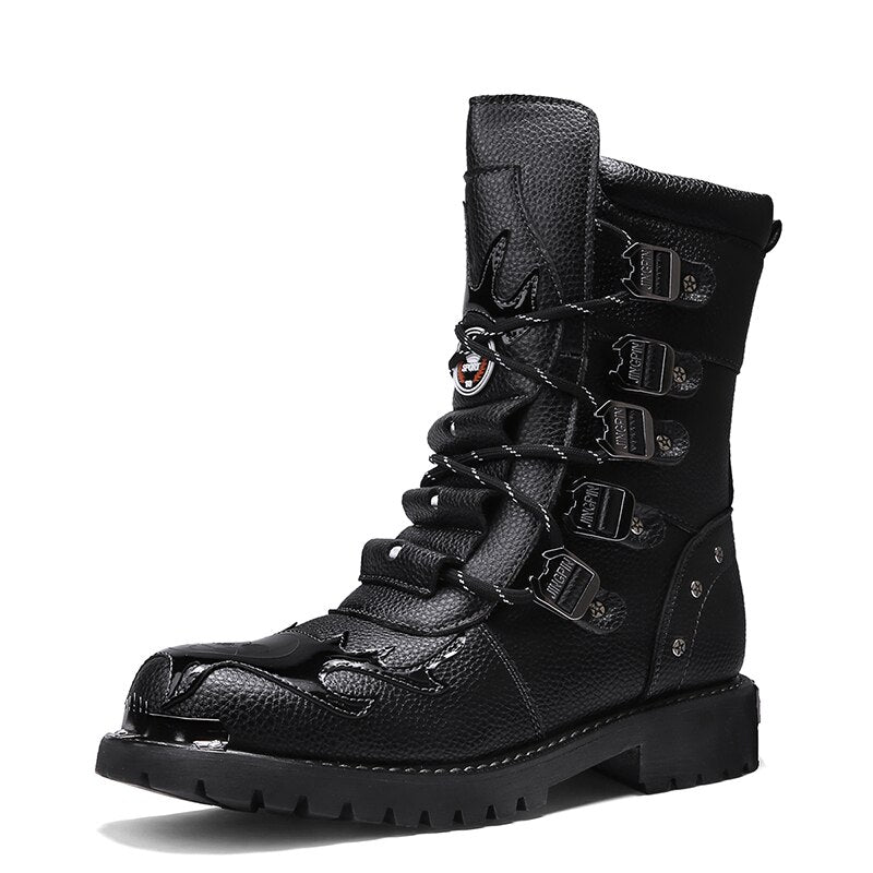 Gothic High-Top Leather Boots