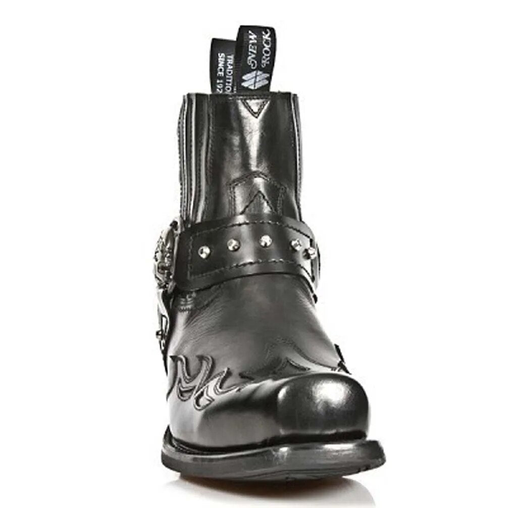 Gothic Military Combat Leather Motorcycle Boots