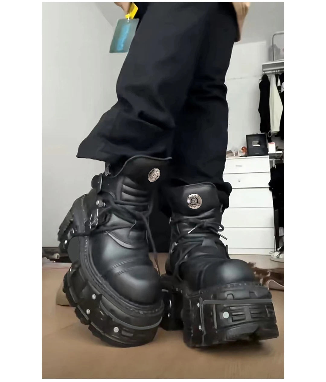 Heavy Metal Platform Boots - Spanish Leather