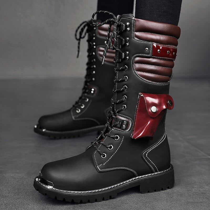 Gothic High-Top Leather Boots