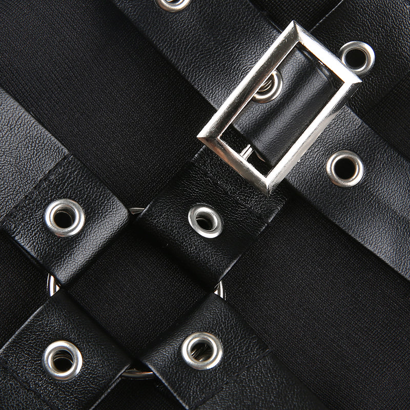 Gothic Eyelet Strap Trouser