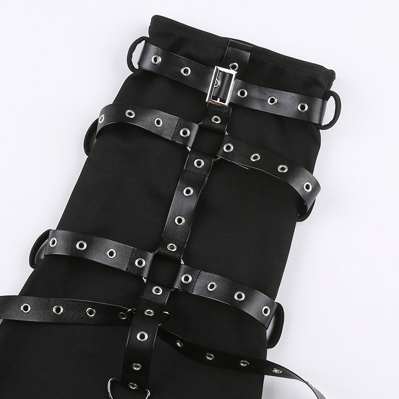 Gothic Eyelet Strap Trouser