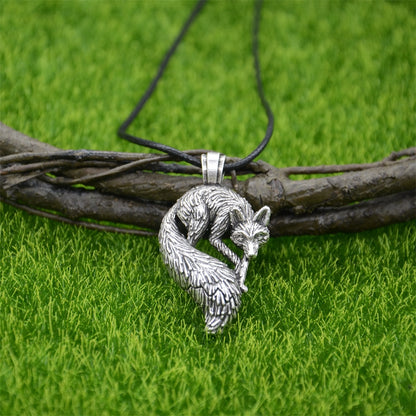 Vintage Slavic Fox Pendant Animal Viking Jewelry Necklace
