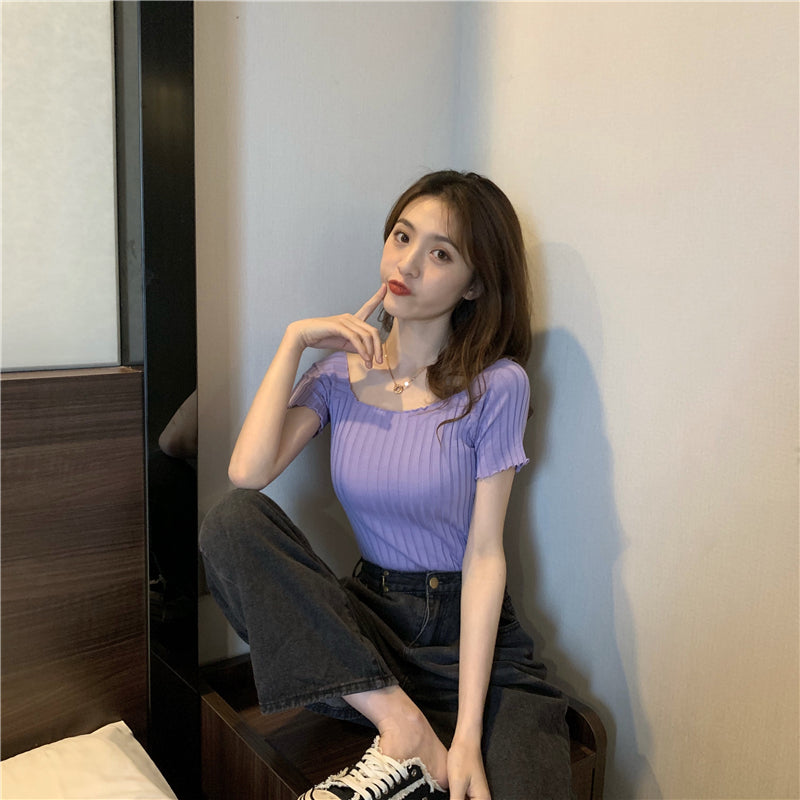Stylish Square Neck Crop Top