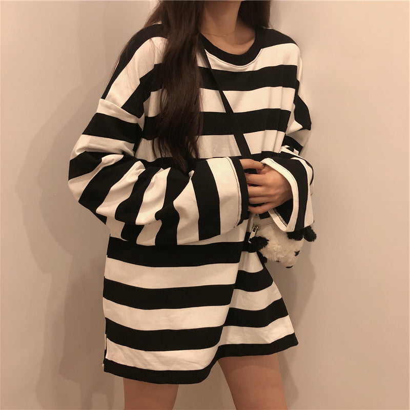 Gothic Striped Shirt Streetwear