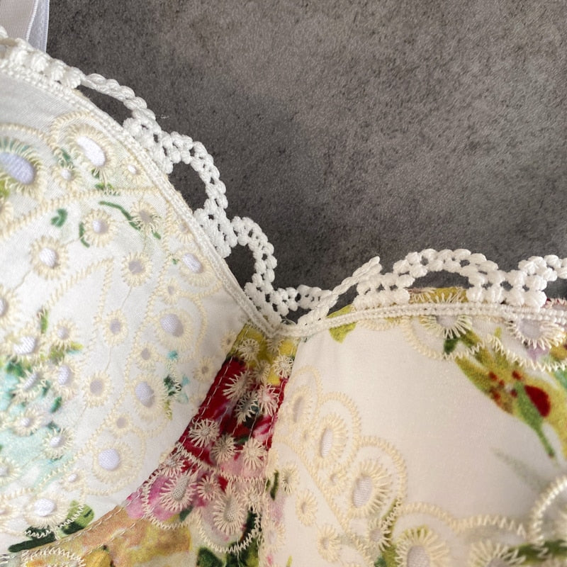 Gothic Flower Embroidery Lace Corset Top