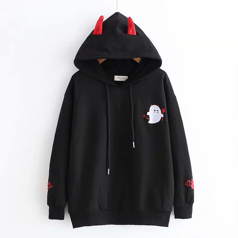 Harajuku Hoodies with Little Devil Horns