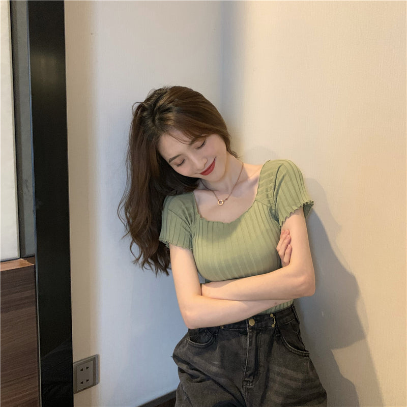 Stylish Square Neck Crop Top