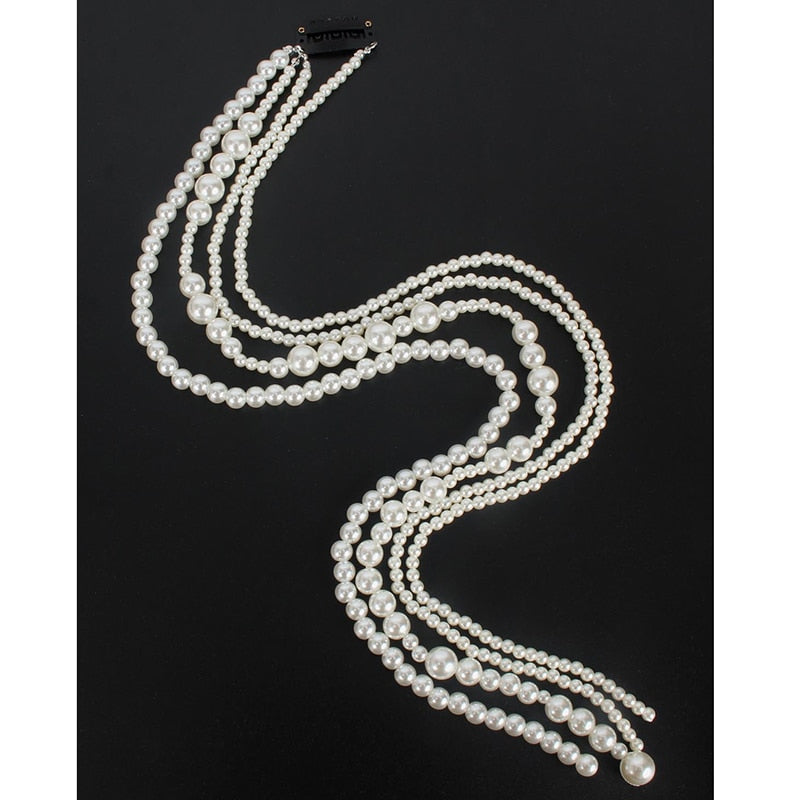 Simulated Pearl Long Tassel