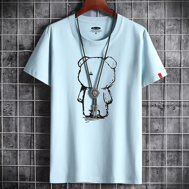 Gothic anime man oversized shirt in white, perfect for a bold and stylish look"