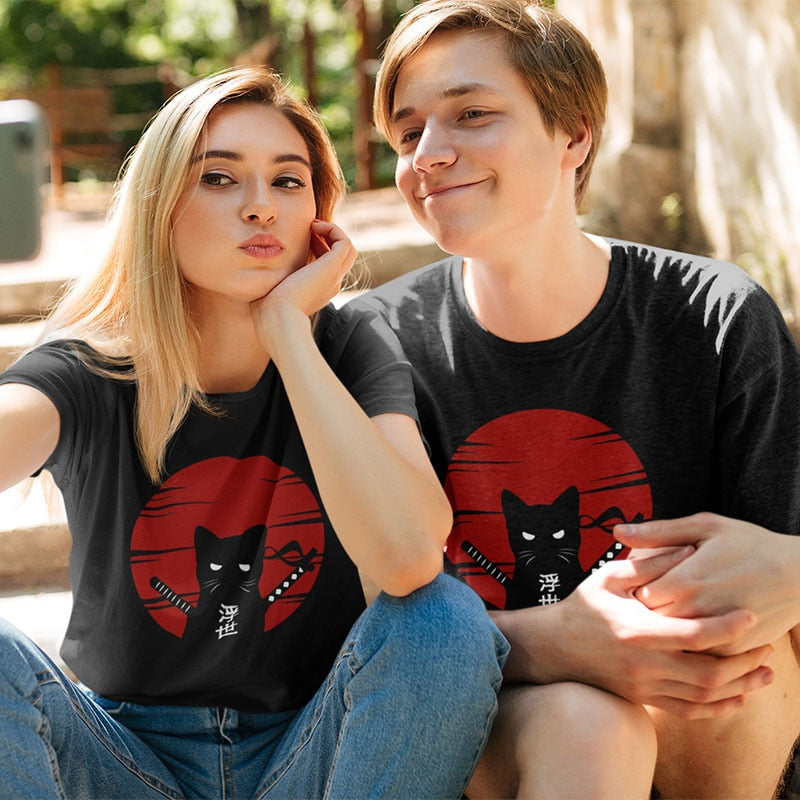 Dark Style Samurai Cat T-Shirt