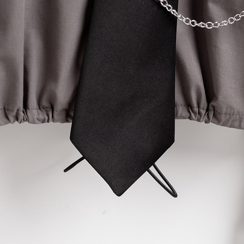 Dark and Stylish Gothic Shirt for Men with Intricate Chain and Tie Design