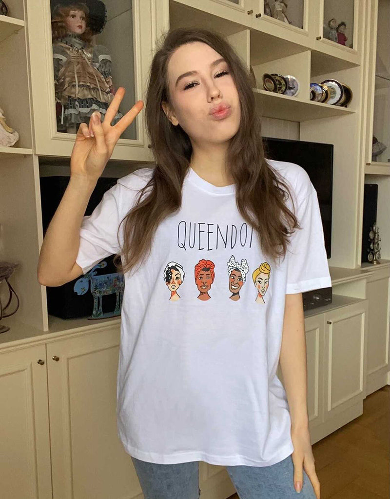 Gothic Character Printed Cotton T-Shirt
