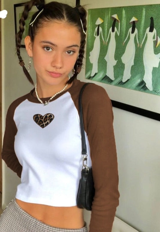Gothic Heart Embroidery Crop Top
