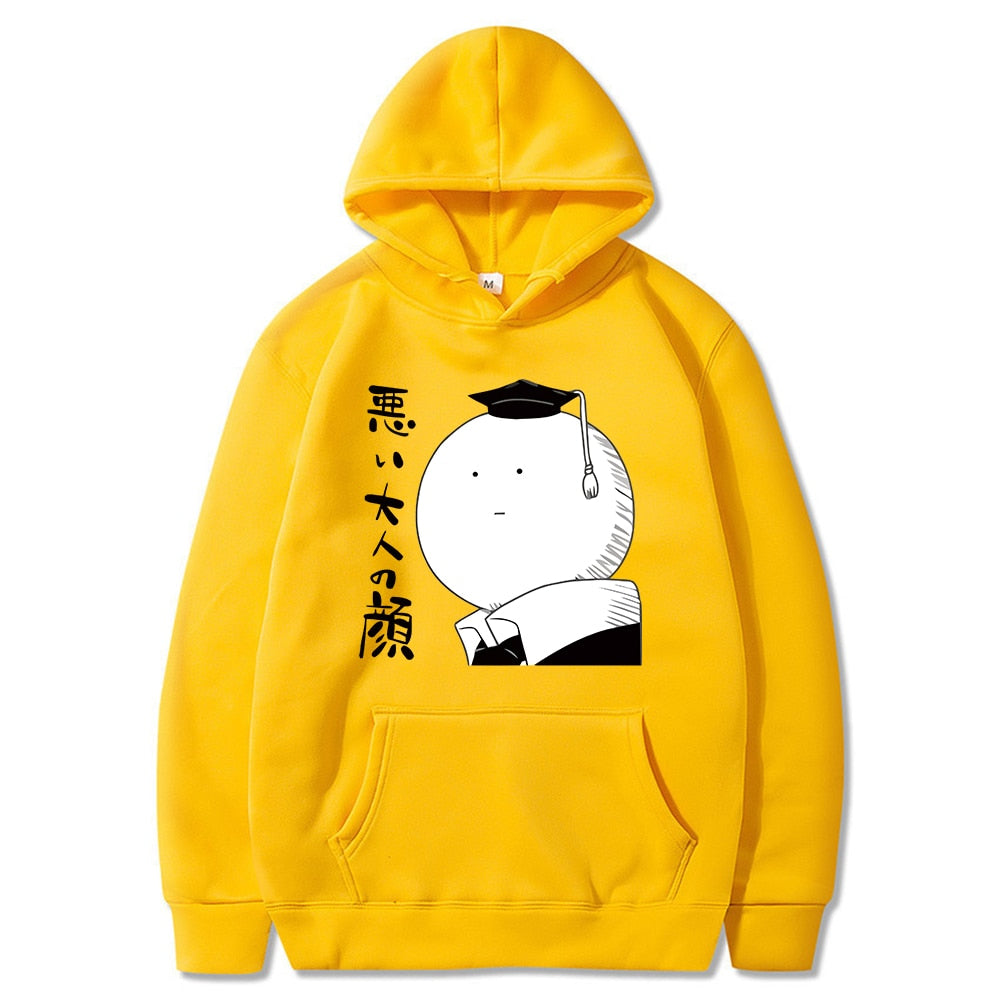 Black hoodie with Assassination Classroom theme and Korosensei print"