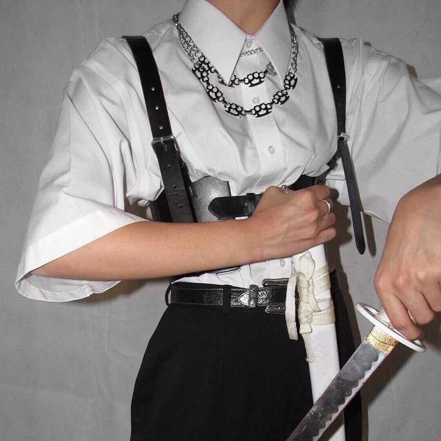 Gothic PU Leather Buckle Corset