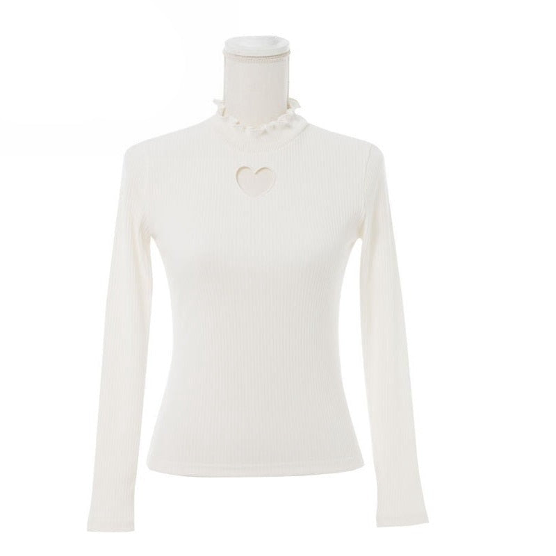 Gothic Love Heart Hollow Out Shirt