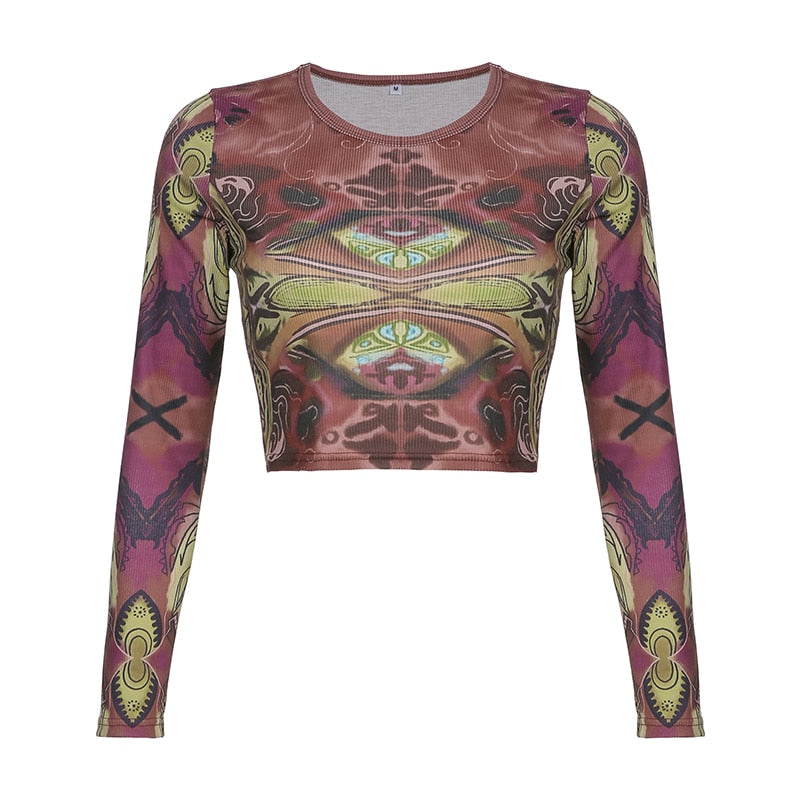 Grunge Printed Crop Top