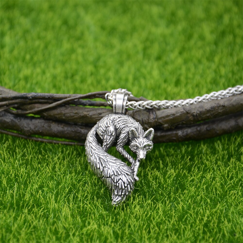 Vintage Slavic Fox Pendant Animal Viking Jewelry Necklace