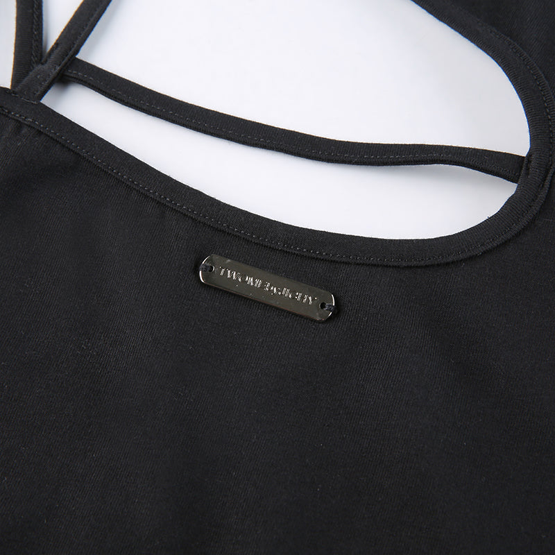 Punk culture-inspired sleeveless crop top