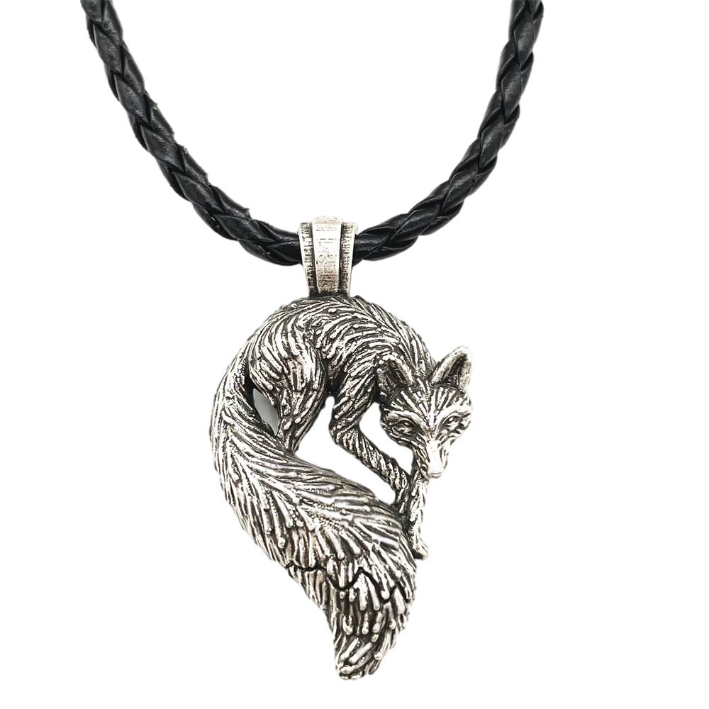 Vintage Slavic Fox Pendant Animal Viking Jewelry Necklace