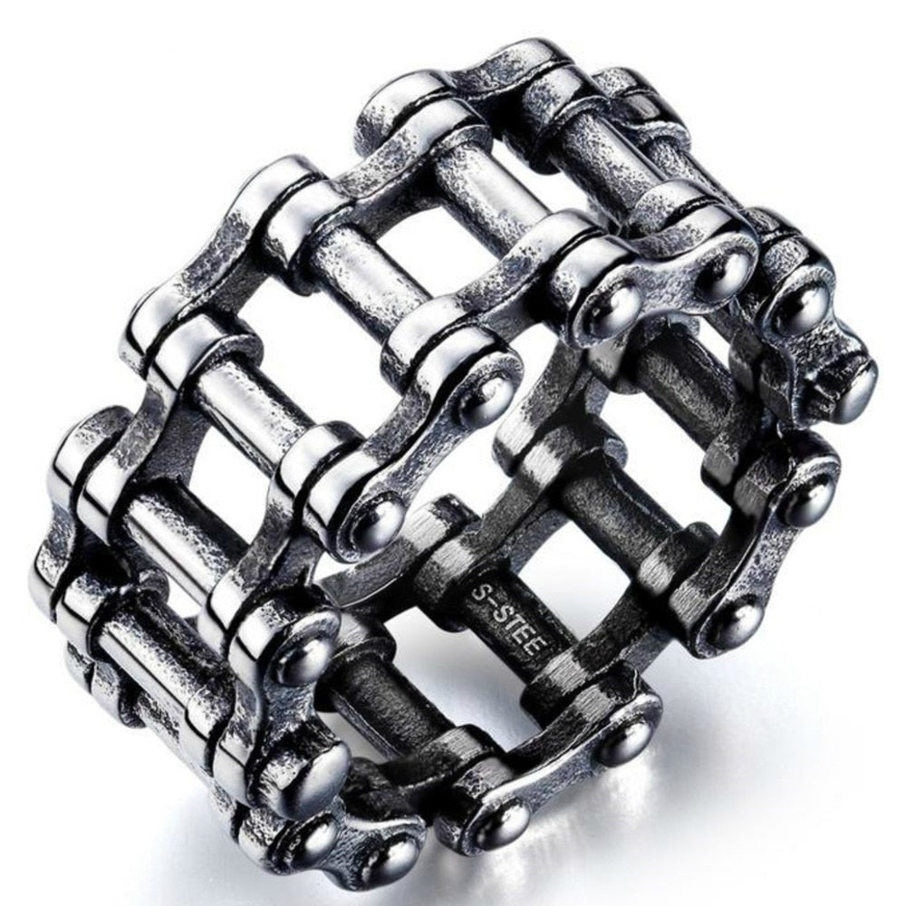 Gothic Bicycle Chain Ring for Men
