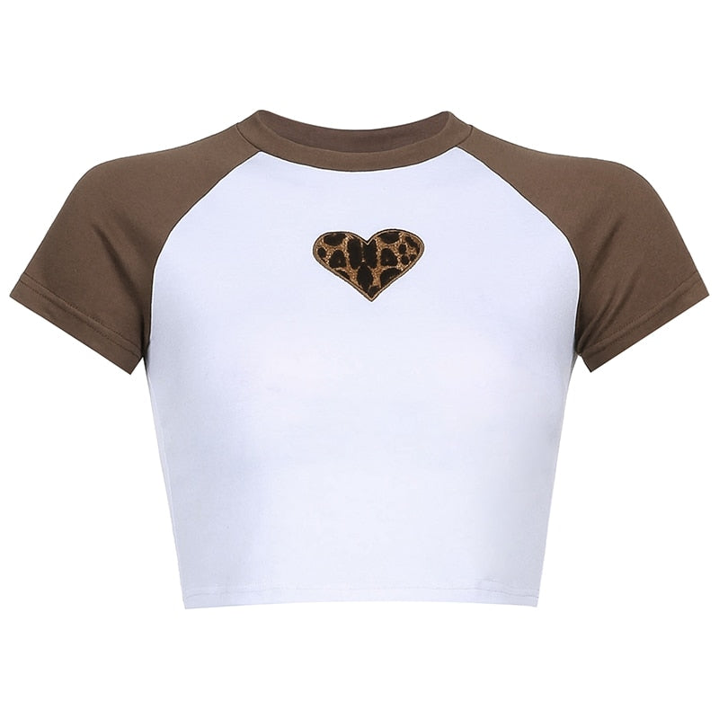 Gothic Heart Embroidery Crop Top