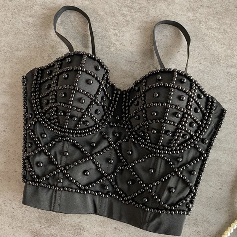 Gothic Flower Embroidery Lace Corset Top