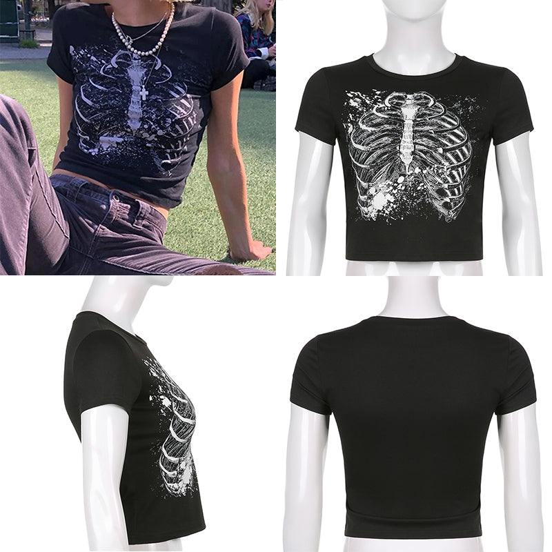 Heart Diamond Printed Crop Top Retro