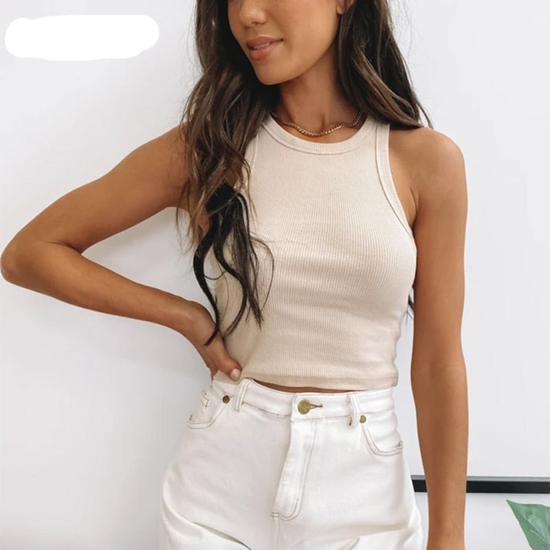 Off Shoulder Knitted Tank Top