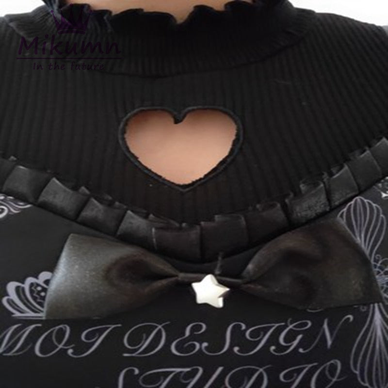 Gothic Love Heart Hollow Out Shirt