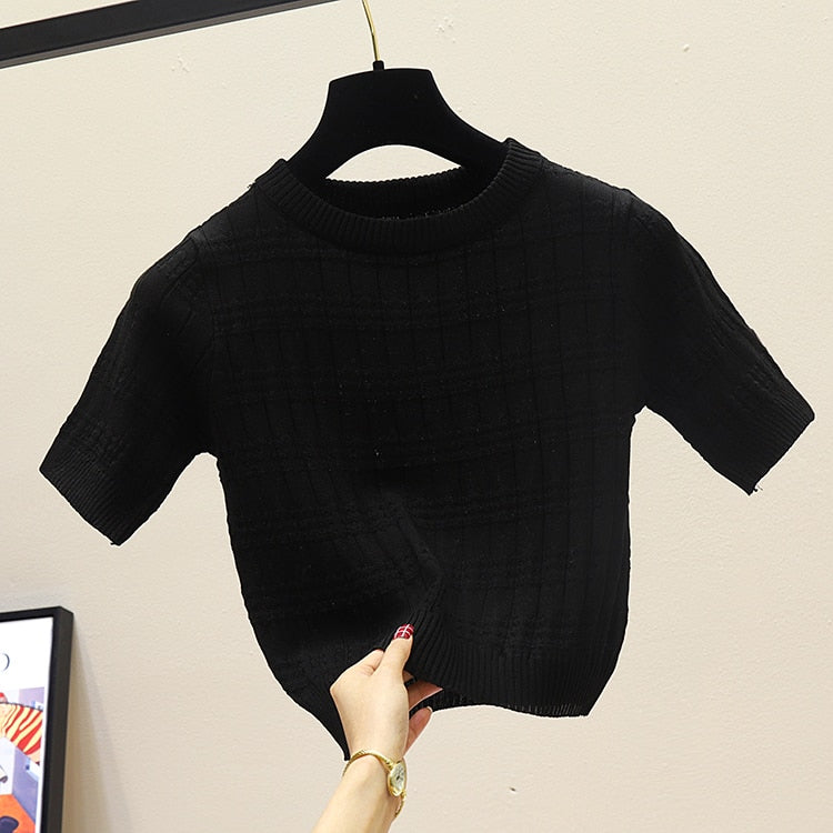 Striped Knitted Crop Top