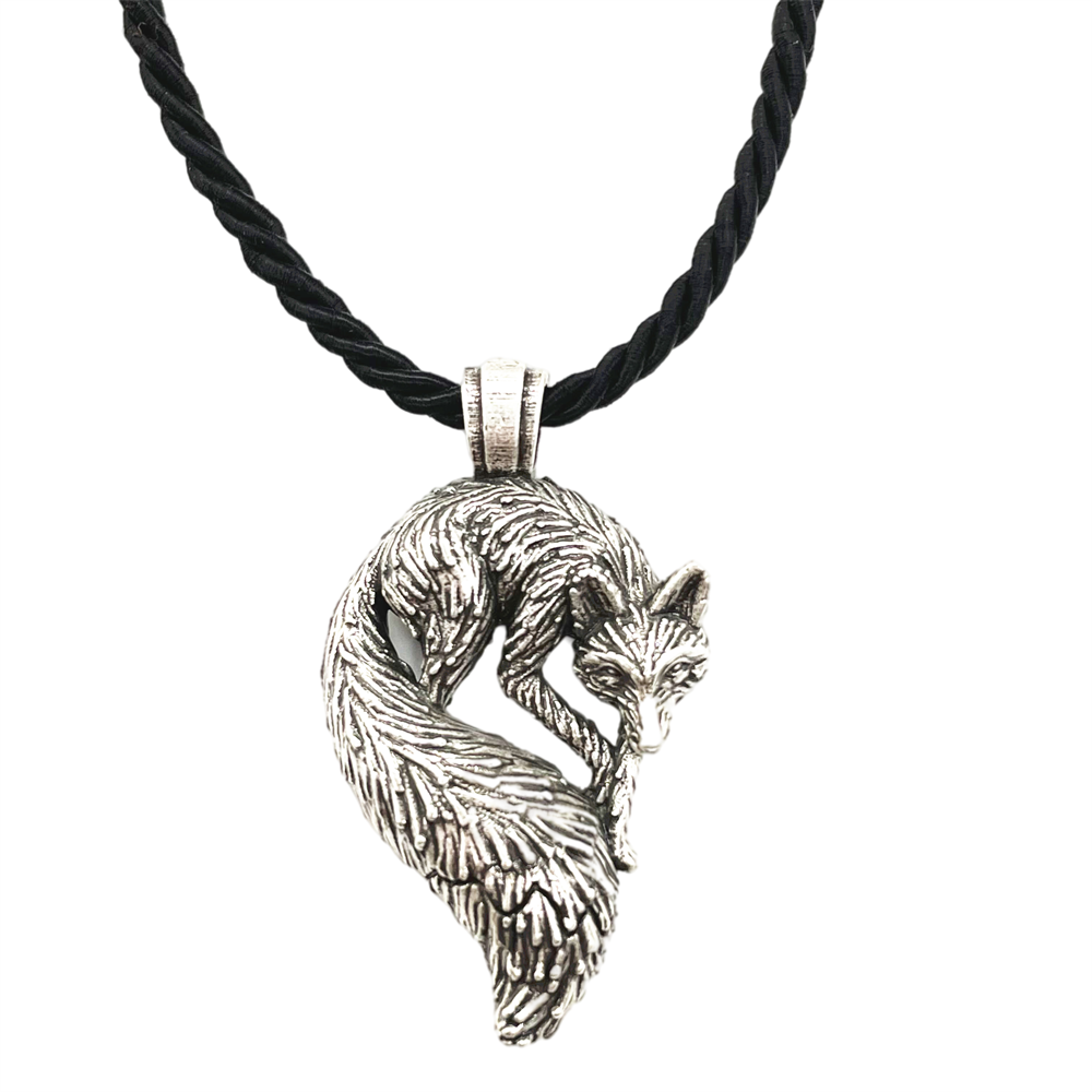 Vintage Slavic Fox Pendant Animal Viking Jewelry Necklace