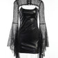 Gothic Black Faux Leather Dress