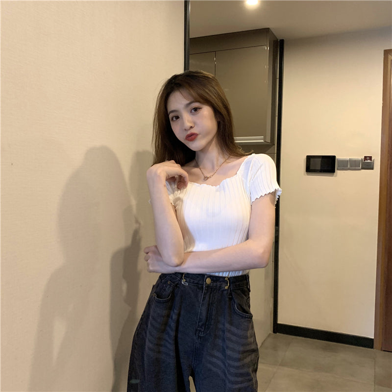 Stylish Square Neck Crop Top