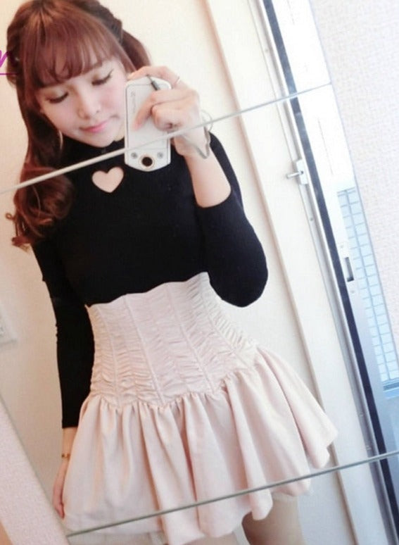 Gothic Love Heart Hollow Out Shirt