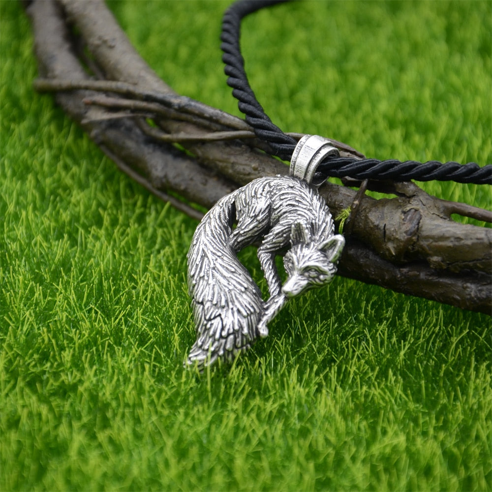 Vintage Slavic Fox Pendant Animal Viking Jewelry Necklace