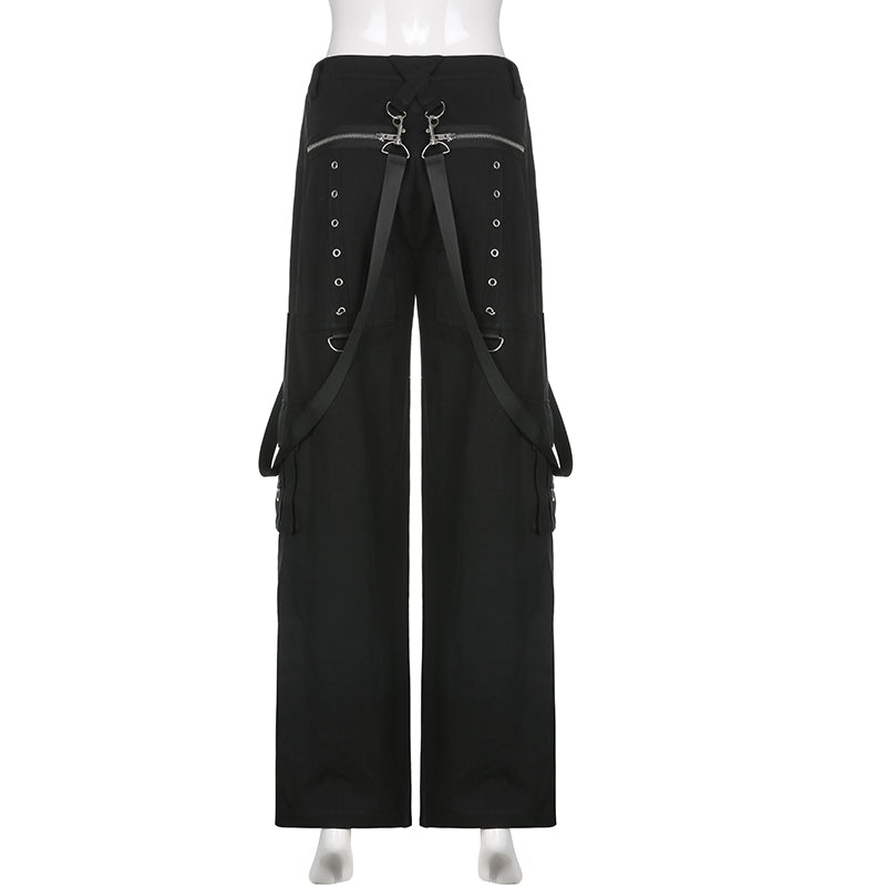 Gothic Bandage Wide Leg Pants