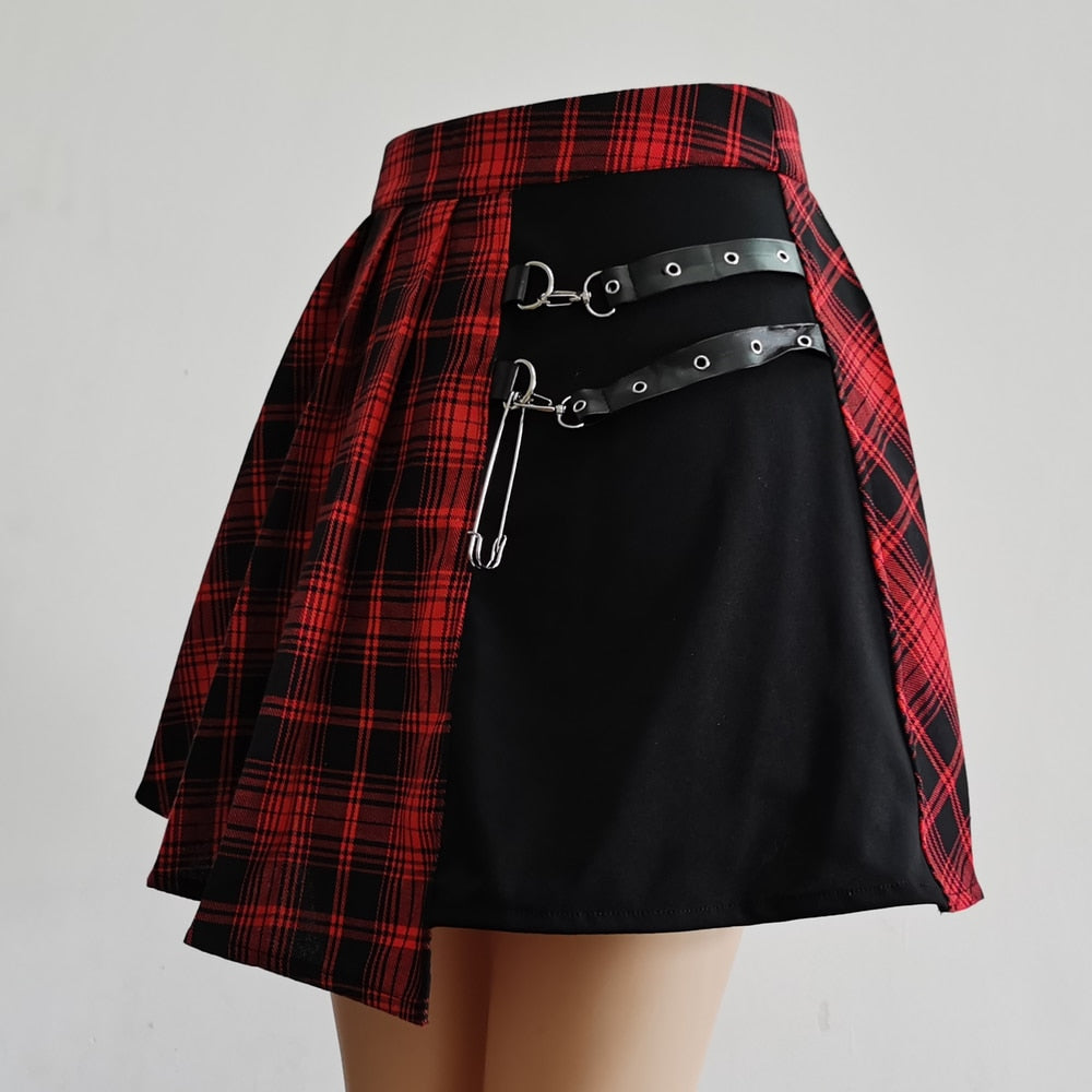 Punk Harajuku Irregular Mini Pleated Skater Skirt