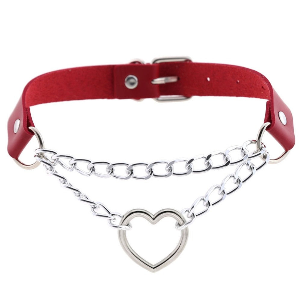 Heart chain Choker Goth