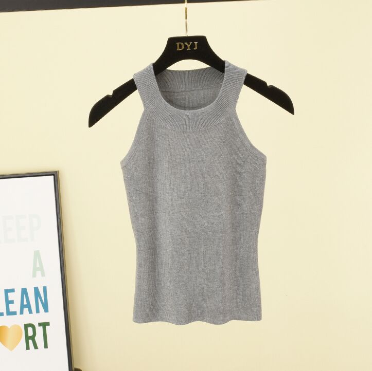 Summer Slim Knitting Halter Camisole Tops